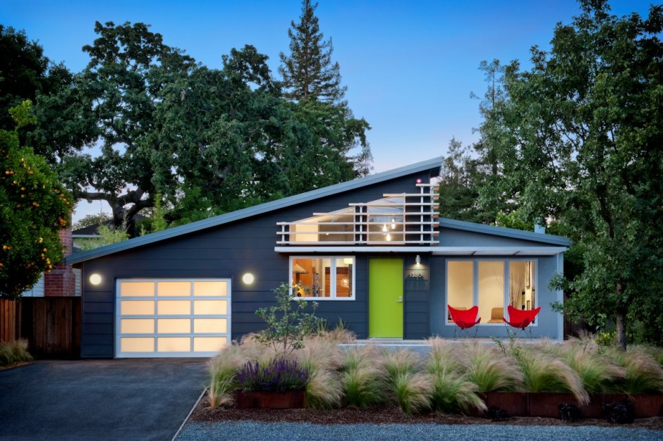 Catching Grey Street Eye Catching Grey Themed Cloud Street Residence By AWA Facade Seen From Street Side With Green Door Panel Dream Homes Modern Minimalist Cottage Plans With Dream House Style Of Cloud Street Residence