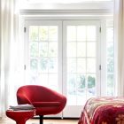 Catching Red Set Eye Catching Red Seating Nook Set With French Door And Curtain As Background Of Modern Residence Bedroom Dream Homes Beautiful Art Deco Home With Views Of Contemporary Interiors