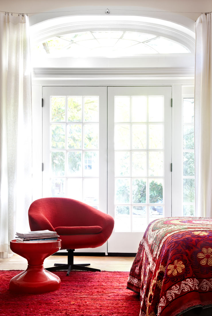 Catching Red Set Eye Catching Red Seating Nook Set With French Door And Curtain As Background Of Modern Residence Bedroom Dream Homes  Beautiful Art Deco Home With Views Of Contemporary Interiors