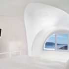 Bedroom Design Katikies Fabulous Bedroom Design Inside The Katikies Hotels In Oia Applied Hanging TV Ideas And All White Painted Wall Interior Design Classy And Elegant White Home With Breathtaking Panoramic Sea Views