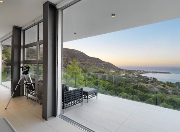 Grey Sofas Floor Fabulous Grey Sofas And Grey Floor In The Vacation Home Transformed Balcony With The Glass Balustrade Dream Homes  Breathtaking Modern Villa With Beautiful Patio And Wonderful Swimming Pool