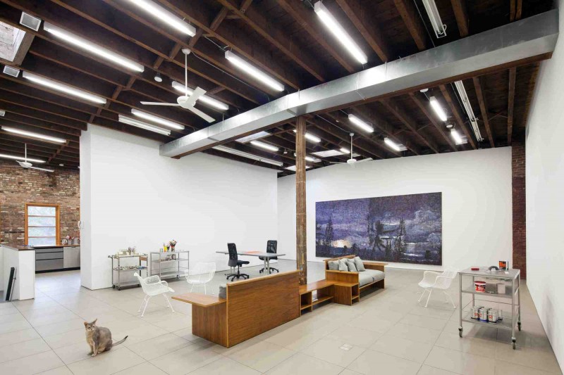 Interior Of Studio Fabulous Interior Of The Brooklyn Studio With Wooden Sofa And White Chair On The Grey Floor Interior Design Enchanting Home Ideas With Dual Interior Design Full Of Personality