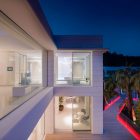 Building Design Colored Fascinating Building Design With White Colored Outer Wall Made From Wooden Material And Several Transparent Glass Windows Hotels & Resorts Fabulous Modern Villa In Spain With White Living Room Appearance
