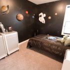 Dark Painted Designs Fascinating Dark Painted Cool Room Designs For Guys With Outer Space Decorating Style Involving 3D Wall Arts Interior Design Enchanting Cool Room Designs For Guys Of Small Studio House