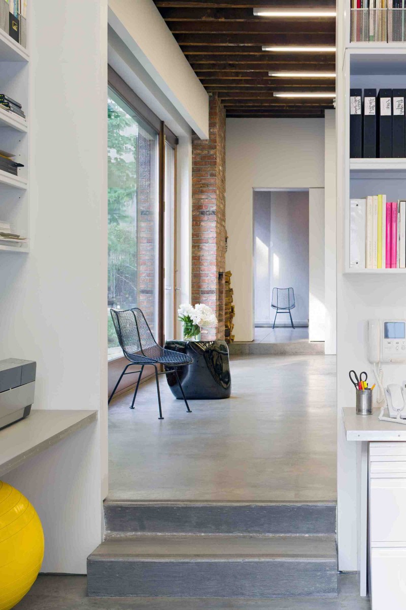 Interior Of Studio Fascinating Interior Of The Brooklyn Studio With Grey Concrete Floor And Wooden Ceiling Near Glass Walls Interior Design  Enchanting Home Ideas With Dual Interior Design Full Of Personality