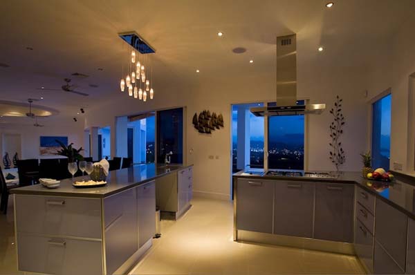 Modern Kitchen Stlucia Fascinating Modern Kitchen Design Of StLucia Akasha Villa For Rent With Blue Tone Light Inside The Room Interior Dream Homes Beachfront Modern Beautiful Villa With Fantastic Exterior And Interior Accents
