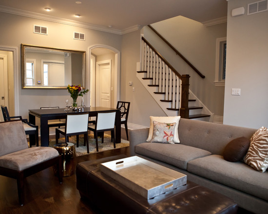 Open Floor Room Fascinating Open Floor Living Dining Room With Modern Furniture Benson Residence Interior Design Stunning Single Family Home With Elegant Transitional Interior In Chicago