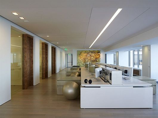 And Unique Design Fresh And Unique Office Interior Design Furnished With Sleek White Marble Working Desk And Working Chairs By Rottet Studio Office & Workspace A Pair Of Modern Office Interior Design With White Color Themes