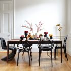 Black Custom Wooden Glorious Black Custom Chairs Surrounding Wooden Dining Table With Colorful Flower As Centerpiece Of Modern Residence Dream Homes Beautiful Art Deco Home With Views Of Contemporary Interiors