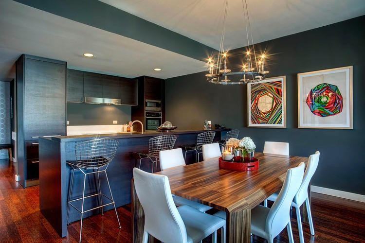 Black Painted Modern Glorious Black Painted Spivey Designs Modern Residence Open Kitchen Connected With Bright Dining Room With Tray Dream Homes Beautiful Contemporary Home Set To Make A Fusion Interior Style