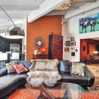Eclectic Ranch Interiors Glorious Eclectic Ranch House Map Interiors Designed By Sylvia Beez With Black Leather Long Sofa And Glass Coffee Table Interior Design Eclectic Modern Ranch House With Eye-Catching Interior Decoration