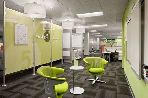 Green Chairs White Gorgeous Green Chairs And Rounded White Side Table In The Fun And Colorful Office Ideas Sitting Space Office & Workspace  Fascinating Modern Office With Colorful Furniture Your Home Needs