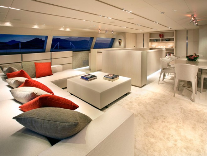 Red Dragon Living Gorgeous Red Dragon Yacht Interiors Living Area Decorated With Modern Beige Sofa Furniture In Minimalist Space Interior Design  Luxury Yacht Interior With Deluxe Interior And Fabulous Furniture