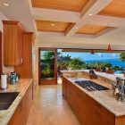 Wooden Island Hale Gorgeous Wooden Island In The Hale Makena Maui Residence Kitchen With Wooden Cabinets And Brown Granite Countertop Dream Homes Luxurious Modern Villa With Beautiful Swimming Pool For Your Family