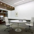 And Unique Design Gorgeous And Unique Office Interior Design Completed With Ergonomic Swivel Chairs And White Marble Table By Rottet Studio Office & Workspace A Pair Of Modern Office Interior Design With White Color Themes