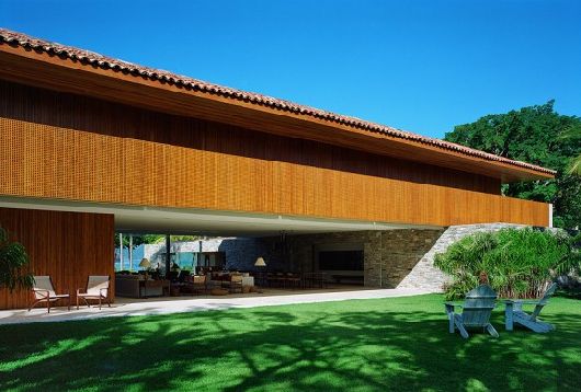 Larajeiras House Kogan Grand Larajeiras House By Marcio Kogan In Square And Large Shape Design Available With The Large Garden Decoration  Stunning Waterfront Villa Design Surrounded By Lot Of Beautiful Trees