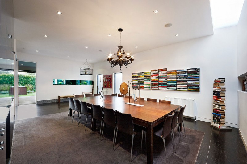 Dinning Tbale Chandeliere Imposing Dining Table Design With Chandelier Design In The Armadale House That Bookcase Accompanied The Decor Dream Homes Fancy Comfortable Interior Design In Luxurious Contemporary Style