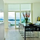 Dining Room Potted Impressive Dining Room With Glass Potted Plants On It Installed With White Glass Sliding Doors Of Villa G By Saunders Architecture Hotels & Resorts Extraordinary Modern Villa Style With Dynamic Indoor Outdoors