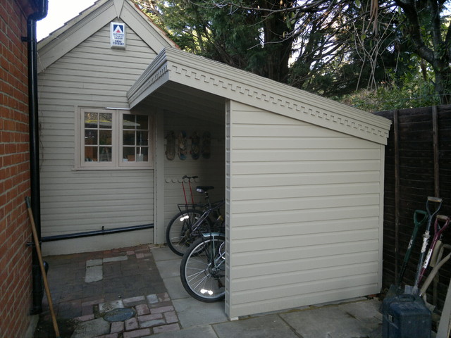 Traditional Garage Design Incredible Traditional Garage And Shed Design With Small House Shaped For Bike Storage Ideas For Home Inspiration To Your House Dream Homes  20 Excellent Bike Storage Ideas Ways To Organize Your Garage