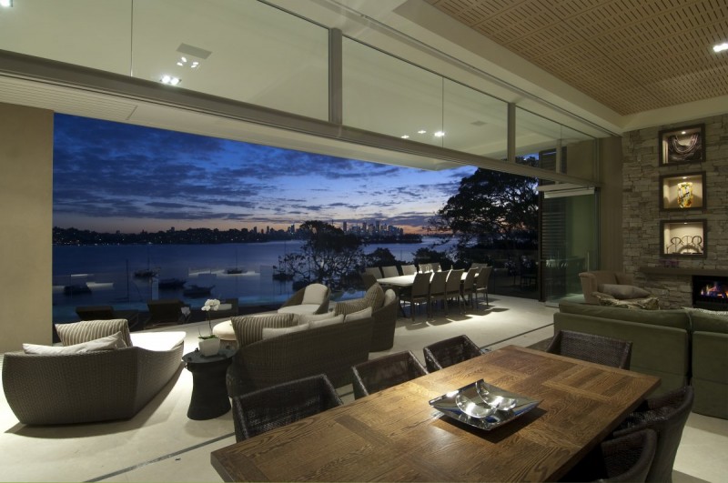 View Of From Incredible View Of Outdoor Enjoyed From A Vaucluse House Interior With Open Kitchen Dining And Living Space Dream Homes  Sensational Modern Beach Home With Open Kitchen And Living Rooms