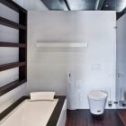 Bathroom With And Interesting Bathroom With White Tub And White Toilet Near The White Wall In Apartment Renovation In Moscow Bathroom Interior Design Elegant Contemporary Ideas For Interior Of Modern Studio Flat In Red And White Color