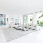 Living Room White Interesting Living Room Design With White Colored Sectional Sofa And White Colored Low Wooden Table Hotels & Resorts Fabulous Modern Villa In Spain With White Living Room Appearance