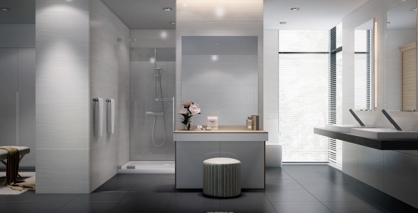 Home Master Painted Large Home Master Bathroom Style Painted In Light Grey And White Featured With Shower Floating Vanity And Mirror Dream Homes Comfortable Living Room Space For An Elegant Modern Home Decoration