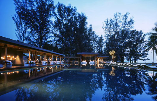 Infinity Pool Restaurant Large Infinity Pool Beside SALA Restaurant In Phuket Naturally Decorate With Leafy Trees And Furnished With Outdoor Lamps Restaurant  Lavish Restaurant Design With Spacious Indoor-Outdoor Interplay