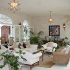 The Coral Grace Large The Coral House On Grace Bay Living Room Interior Enhanced With Star Shaped Pendants And Potted Greenery Architecture Luminous Private Beach House With Stylish And Chic Exotic Interiors