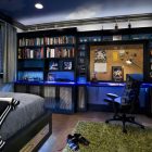 Black Themed Designs Luxurious Black Themed Cool Room Designs For Guys Enhanced With Green Textured Rug On Wooden Floor Idea Interior Design Enchanting Cool Room Designs For Guys Of Small Studio House