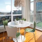 Dining Nook The Marvelous Dining Nook Design Inside The Botanist Suite I3 Design Group With White Circular Coffee Table With Wood Floor Interior Design Elegant Botanical Interior Decoration Within Contemporary Modern Apartment