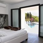 Villa By Bedroom Minimalist Villa By The Sea Bedroom With White Bed And White Mattress Near The Wide Grey Painting Dream Homes Beautiful And Contemporary Spanish Villa With Open Living Room