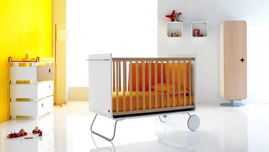 Nursery Furniture Crib Modern Nursery Furniture With Awesome Crib Model And Attractive Dresser With Three Drawers Completed With Small Bookshelves On The Wall Kids Room Creative Kids Bedroom Decorated With Cheerful And Playful Themes