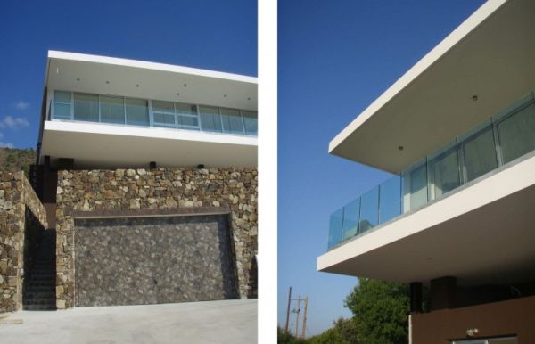 Stone Wall Garage Natural Stone Wall And Wide Garage Door In The Vacation Home Transformed Exterior With Wide Glass Walls Dream Homes Breathtaking Modern Villa With Beautiful Patio And Wonderful Swimming Pool