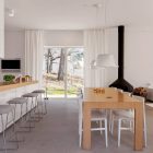 Setting Of Near Neat Setting Of Modern Villa Near Stockholm Interior Integrating Open Parallel Kitchen And Dining Set With Pendants Dream Homes Stunningly Beautiful Villa Decorated In Modern Scandinavian Style