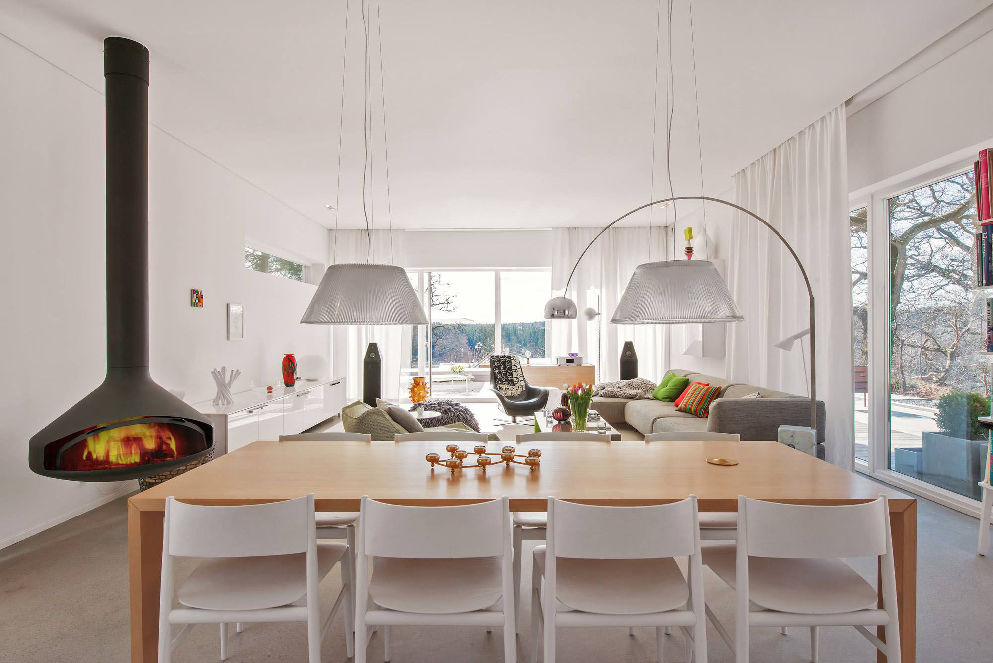 Modern Villa Unitary Open Modern Villa Near Stockholm Unitary Room Idea Functions As Dining And Living Room Painted In White Dream Homes  Stunningly Beautiful Villa Decorated In Modern Scandinavian Style