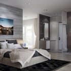 Plan Master With Open Plan Master Bedroom Idea With Platform Bed Displaying Grey Mattress With Pillows And Painting On Wall Dream Homes Comfortable Living Room Space For An Elegant Modern Home Decoration