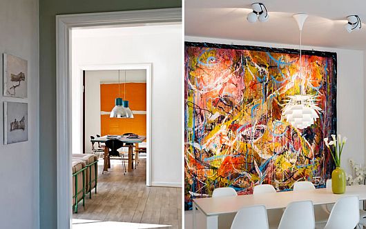 Exquisite Three In Outstanding Exquisite Three Bedroom Apartment In London Adorned With Colorful Abstract Painting And Stunning Pendant Lamp Dream Homes  Amazing Interior Photography Ideas For Minimalist Living Space