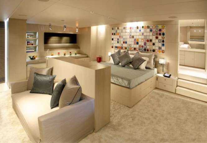 Red Dragon Area Perfect Red Dragon Yacht Bedroom Area Design Interior With Concrete Flooring And Modern Furniture Decoration Ideas Interior Design  Luxury Yacht Interior With Deluxe Interior And Fabulous Furniture