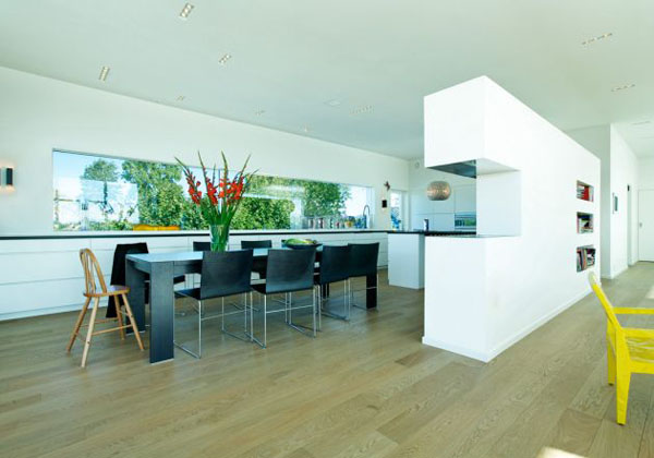 Glass Potted Wooden Refreshing Glass Potted Plants On Wooden Dining Table With Chairs On Wood Floor Of Villa G By Saunders Architecture Hotels & Resorts Extraordinary Modern Villa Style With Dynamic Indoor Outdoors