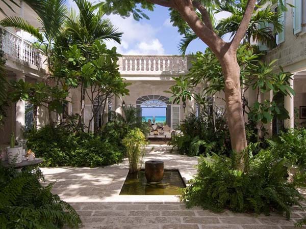 Mediterranean Garden To Refreshing Mediterranean Garden Concept Applied To Maximize The Coral House On Grace Bay Central Courtyard Architecture  Luminous Private Beach House With Stylish And Chic Exotic Interiors