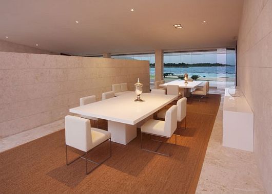 And Exotic Of Romantic And Exotic Dining Space Of Villa With White Dining Chairs And Long Dining Desk In Dominican Republic Interior Design Exotic Modern Villa Design With Beautiful Living Room In Santo Domingo