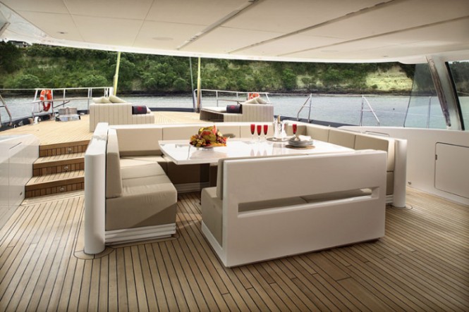 Red Dragon Deck Sensational Red Dragon Yacht Back Deck Design Used Modern Outdoor Sofa Furniture And Wooden Deck Flooring Ideas Interior Design  Luxury Yacht Interior With Deluxe Interior And Fabulous Furniture