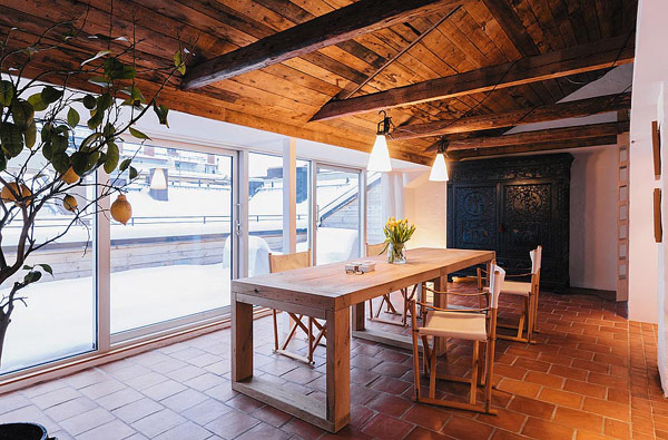 Dining Space Scandinavian Simple Dining Space In The Scandinavian Apartment Stockholm With Long Wooden Table And Wooden Chairs Under Bright Lamps Interior Design  Excellent Cozy Interior Using Wooden Construction Domination