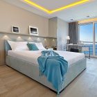 Mallorca Villa Wooden Sleek Mallorca Villa Bedroom Applied Wooden Floor And Floating Side Table Also White Duvet Cover Dream Homes Luxurious Contemporary Mediterranean Villa With Sophisticated Interior Style