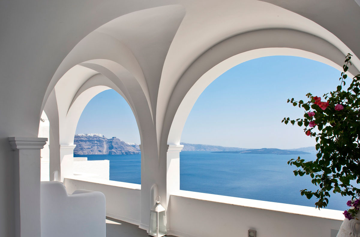 Mediterranean Architectural Katikies Sleek Mediterranean Architectural Ideas On Katikies Hotels In Oia Shown Curved Doorway And Window Design Interior Design  Classy And Elegant White Home With Breathtaking Panoramic Sea Views