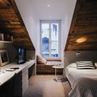 Scandinavian Apartment With Small Scandinavian Apartment Stockholm Bedroom With White Desk And A Black Chair Near The Simple Bed Interior Design Excellent Cozy Interior Using Wooden Construction Domination