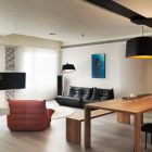 Apartment Unitary Optimized Spacious Apartment Unitary Room Interior Optimized For Dining And Living Room With Cool Sculpture On Counter Apartments Delightful Simple Interior Design In Neutral Palette And Vivid Furniture (+10 New Images)