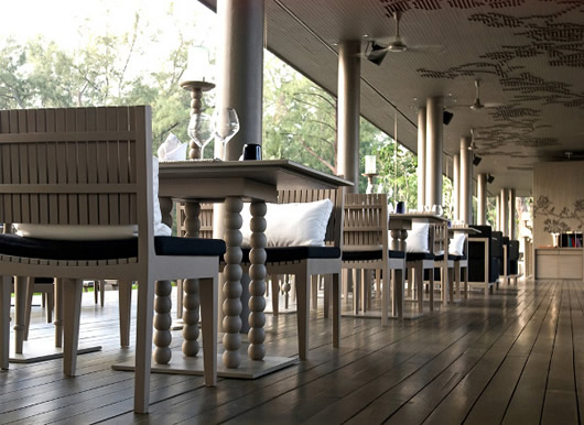 Sala Restaurant Which Spacious SALA Restaurant In Phuket Which Adorned With Fashionable Chair Designs And Simple Table With Circular Legs Restaurant Lavish Restaurant Design With Spacious Indoor-Outdoor Interplay