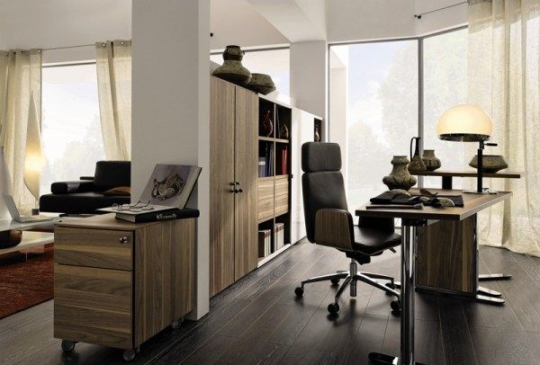 White Room Elegant Staggering White Room Reflected In Elegant Home Office Clad In Brown Wooden Surface With Wooden Furniture And Stainless Steel Legs Mixes Office & Workspace Elegant And Modern Home Office Design For A Stylish Working Space